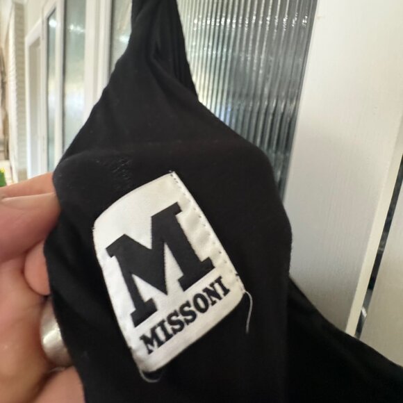 Missoni Cold Shoulder Black Cotton Dress Gold Hardware Size 2 - Picture 2 of 4